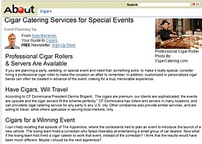 About.com features all Cigar Catering® options